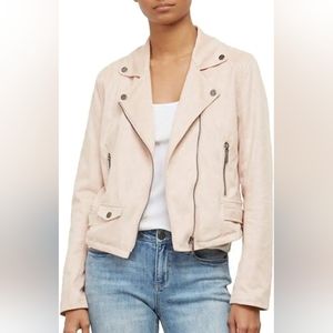 Kenneth Cole NY Peach Color Faux Suede Moto Jacket size 3X